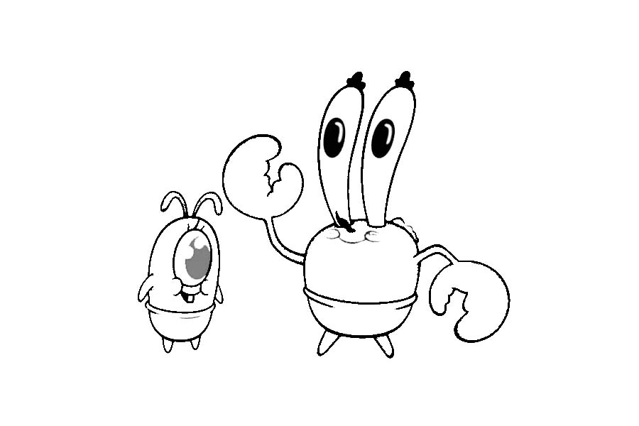 Krabs und Plankton als Kind